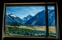 View from window in Hermitage Lodge, Mount Cook National Park