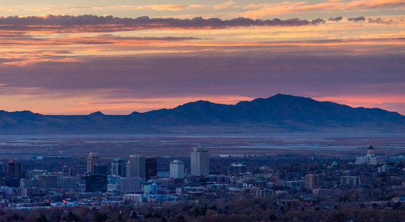 Sunset over Salt Lake City, 11-27-14