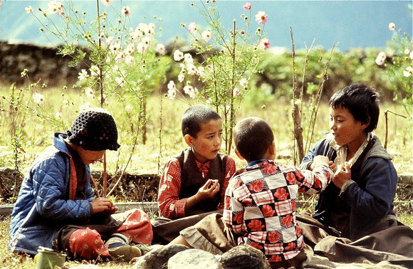 Kids playing. Nepal 1979