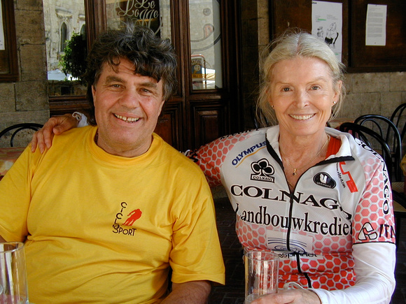 Gillean with Girardo our driver, Toscana 2003
