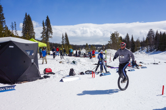 Unicycle event in Steamboat Coureur race