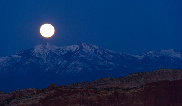 Moonrise over Henry Mountains