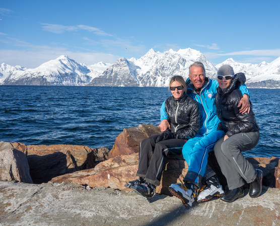 With Tanya and Kristina, Lyngen April 2016