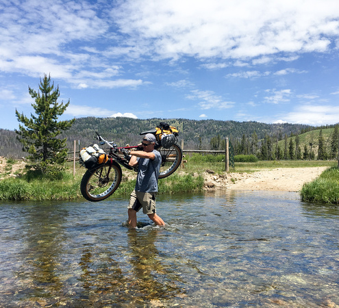 Steve crossing a river in Idaho 6-18-16