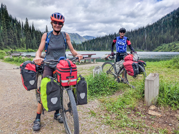 Tanya biking from Canada to Montana July 2016
