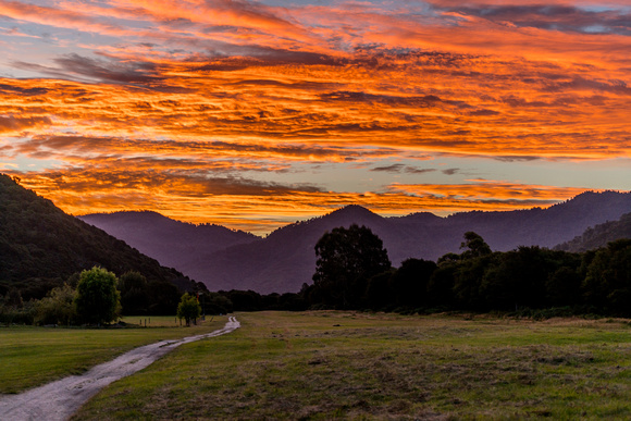 Sunset at Awaroa Lodge, Abel Tasman National Park