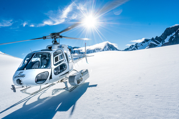 Helicopter ride to Tasman Glacier