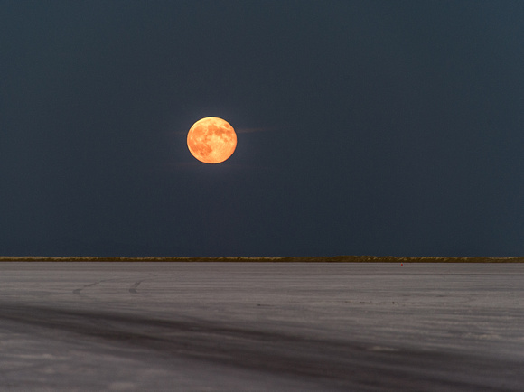 Full moon over Bonneville Salt Flats