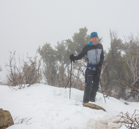 On top of Grandeur Peak in snowy, wet and foggy conditions. 5/14/19
