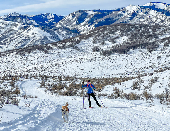 Tanya and her dog Walter at Round Valley 1/13/22